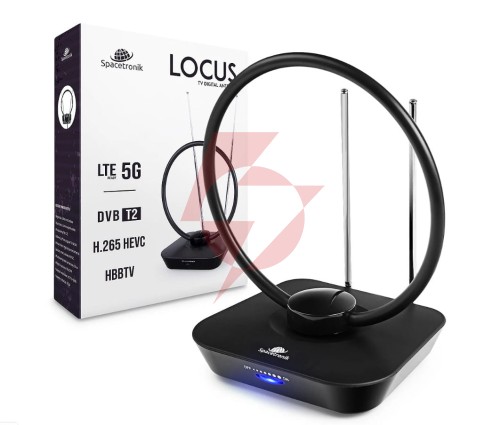 Antena pokojowa dvb-t2 spacetronik locus tv zasilacz 45db