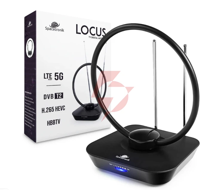 Antena pokojowa dvb-t2 spacetronik locus tv zasilacz 45db