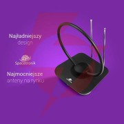 Antena pokojowa dvb-t2 spacetronik locus tv zasilacz 45db