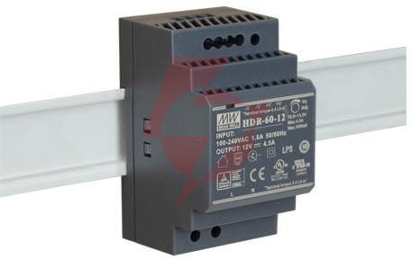 Zasilacz impulsowy na szynę din mean well hdr-60-12 12v/60w/4.5a