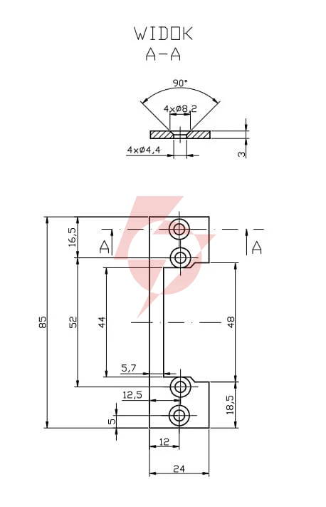 Płaskownik hartte ok-p1 krótki, s, 3mm, stc, otwarty