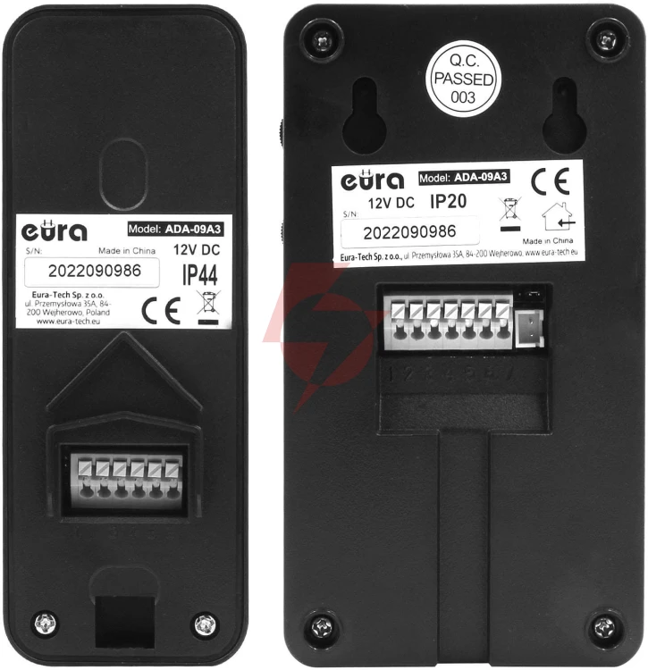 Domofon eura adp-09a3 czarny, głośnomówiący 