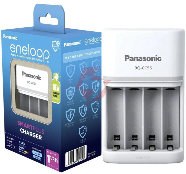 Ładowarka do akumulatorków ni-mh panasonic eneloop bq-cc55 eko