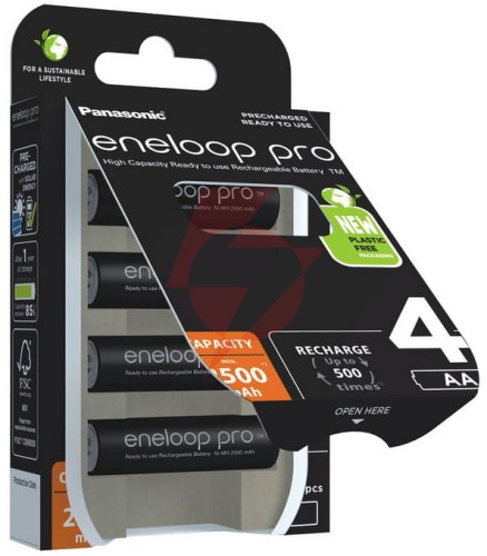 Akumulatorki r6 / aa panasonic eneloop pro 2500mah ni-mh bk-3hcde/4be (blister 4 szt.)
