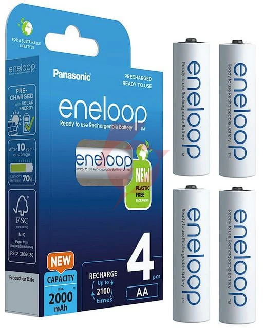 Akumulatorki aa / r6 panasonic eneloop 2000mah bk-3mcde/4be (blister 4 szt.)