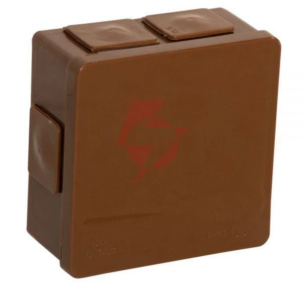 Puszka natynkowa pusta 6 wlotów viplast vp-02 klik brązowa ip55 86x86x40mm 002-02