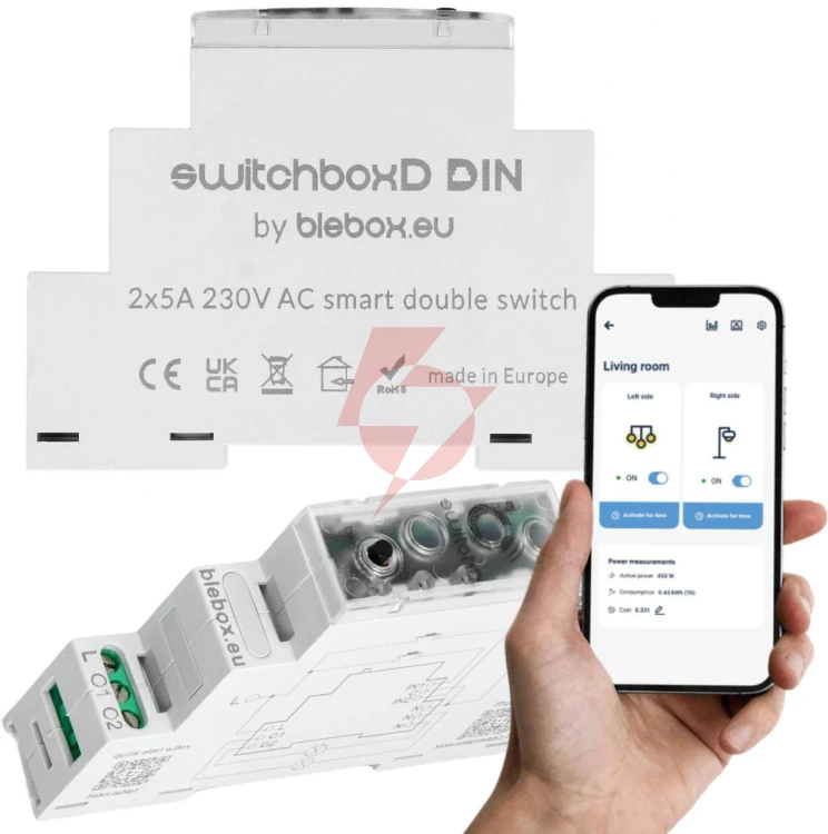 Moduł przekaźnikowy switchboxd din blebox
