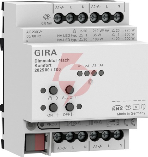 Gira aktor ściemniający 4x komfort knx secure one 202500