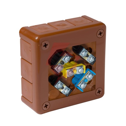 Puszka natynkowa z zaciskami 12 wlotów viplast vp-41 brązowa ip55 98x98x42mm 041-52