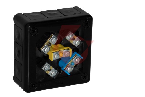 Puszka natynkowa z zaciskami 12 wlotów viplast vp-41 czarna ip55 98x98x42mm 041-55