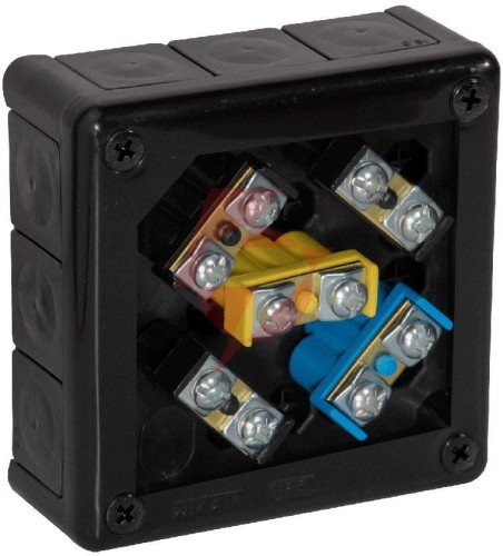 Puszka natynkowa z zaciskami 12 wlotów viplast vp-51 czarna ip55 118x118x46mm 051-55