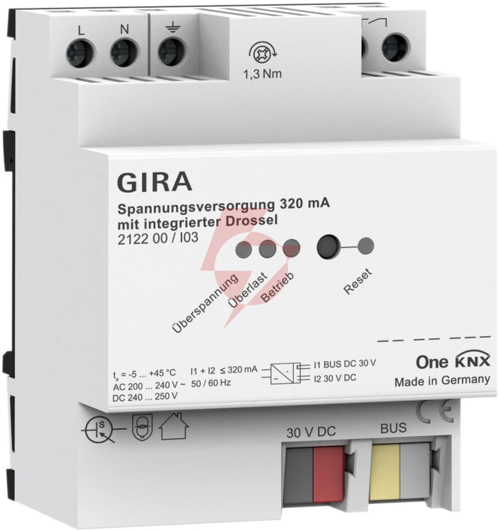 Gira zasilacz 320 ma z dławikiem knx one 212200