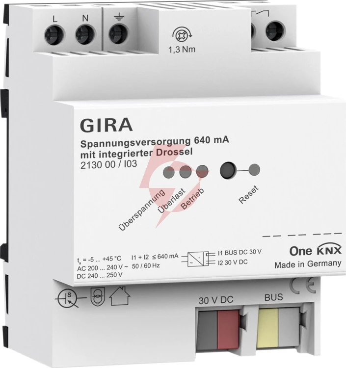 Gira zasilacz 640 ma z dławikiem knx one 213000