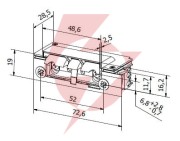 Elektrozaczep hartte xs00u-c seria xs 12-24v ac/dc niskoprądowy z wyślizgiem