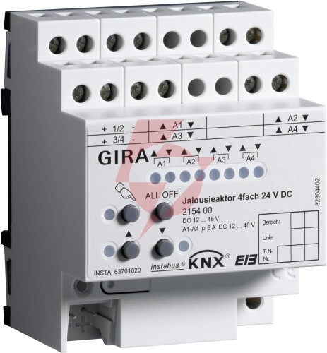 Gira aktor żaluzjowy 4x dc 24 v knx 215400