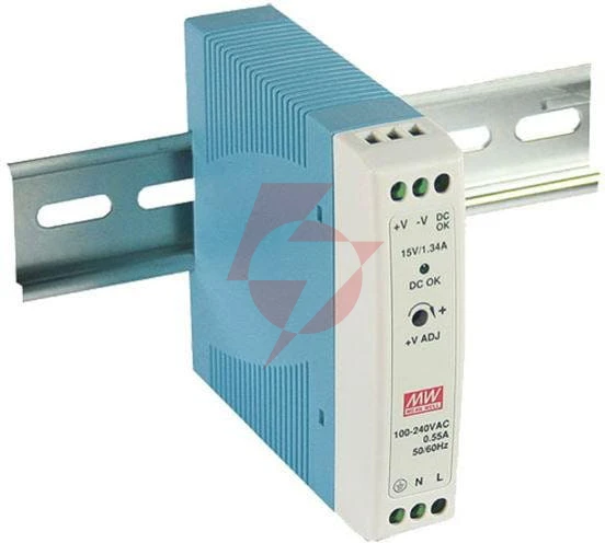 Aco ps-mdr-20-15 zasilacz prądu stałego, na szynę din, z podłączeniem pe