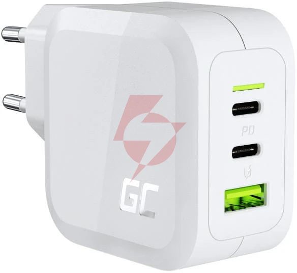Ładowarka sieciowa green cell powergan 65w 2xusb-c 1xusb-a chargc08w
