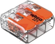 Szybkozłączka uniwersalna linka/drut 3x 0,2-4mm2 wago 221-413 (paczka 50szt.)