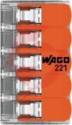 Szybkozłączka uniwersalna linka/drut 5x 0,2-4mm2 wago 221-415 (paczka 25szt.)