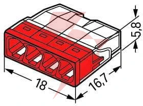 Szybkozłączka drut 4x 0,5-2,5mm2 wago 2273-204 (paczka 100szt.)