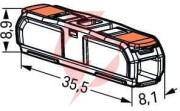 Szybkozłączka przelotowa uniwersalna linka/drut 2x 0,2-4mm2 wago 221-2411 (paczka 60szt.)