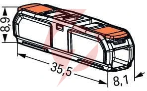 Szybkozłączka przelotowa uniwersalna linka/drut 2x 0,2-4mm2 wago 221-2411 (paczka 60szt.)