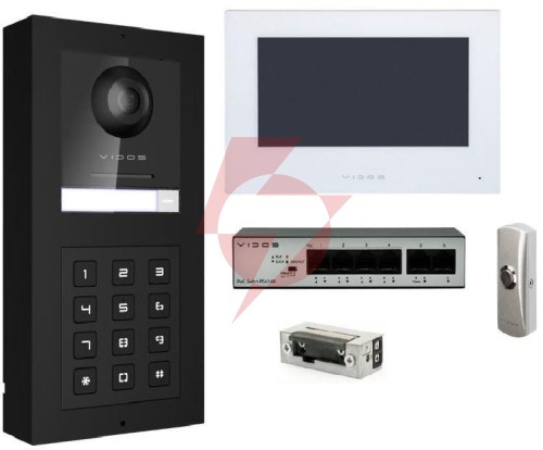 Zestaw wideodomofon vidos one + przycisk + elektrozaczep 