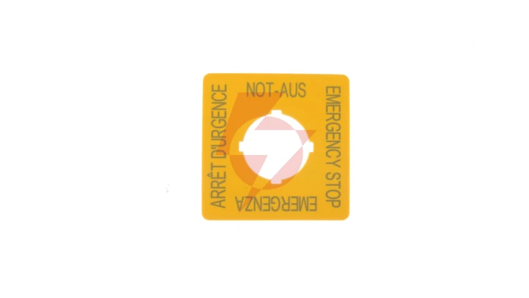 Tabliczka opisowa żółta kwadratowa 50x50mm EMERGENCY STOP M22-XYK1 216484