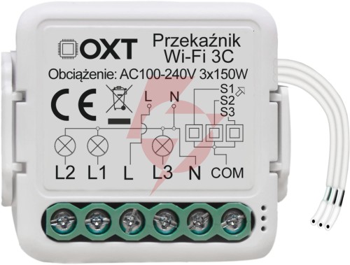 Moduł oxt mini przekaźnik 3 obwody wifi tuya t223