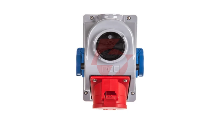 Gniazdo stałe z wyłącznikiem 0-1 32A 5P 400V + 2x2P+Z 230V IP44 COMBO-POL 96062542W