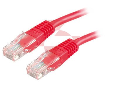 Patchcord u/utp kat.5e 1 m czerwony 