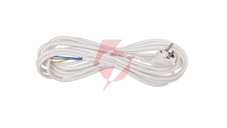 Przewód przyłączeniowy H05VV-F 3x1 5m biały S14315