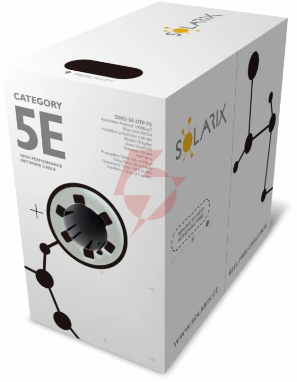 Kabel skrętka solarix cat.5e u/utp uv fca 305m sxkd-5e-utp-pe