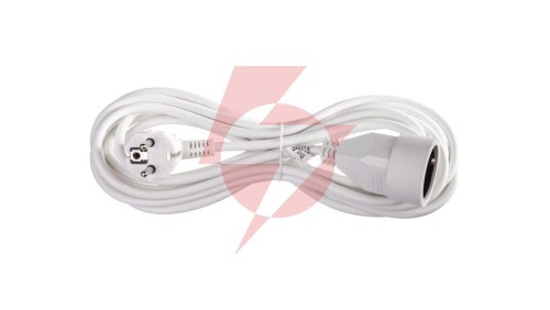 Przedłużacz 1-gniazdo z/u 5m /H05VV-F 3x1/ biały P0115