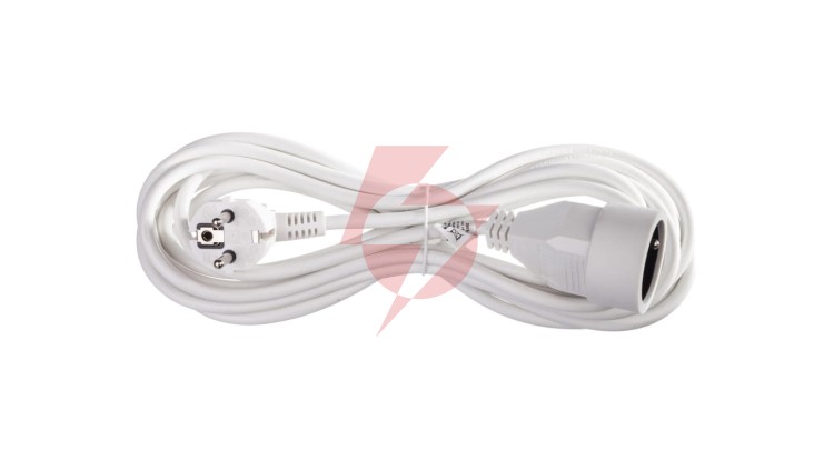 Przedłużacz 1-gniazdo z/u 5m /H05VV-F 3x1/ biały P0115