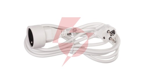 Przedłużacz 1-gniazdo z/u 3m /H05VV-F 3x1/ biały P0113