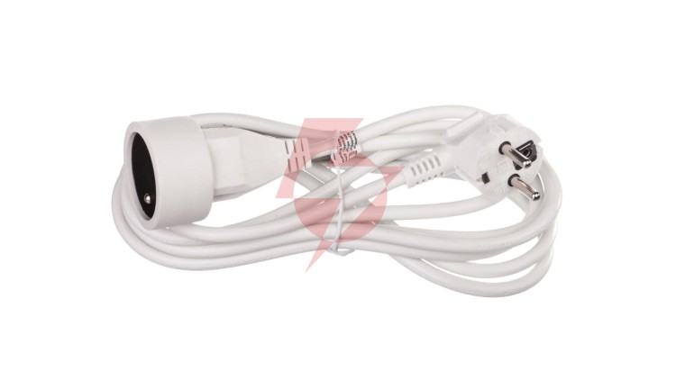 Przedłużacz 1-gniazdo z/u 3m /H05VV-F 3x1/ biały P0113