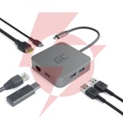 Hub usb 6w1 green cell usb-c ak61