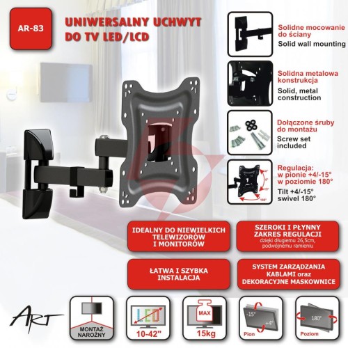 Uchwyt tv ścienny led/lcd art 10-42