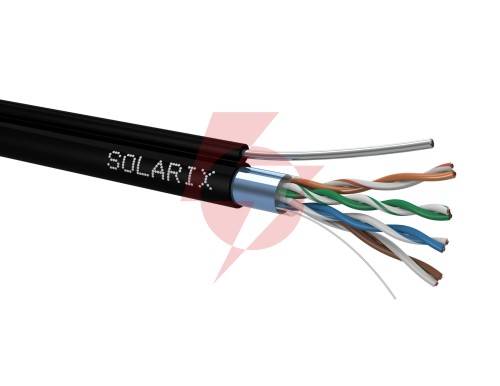 Kabel skrętka solarix cat.5e f/utp uv suchy z linką nośną 305m