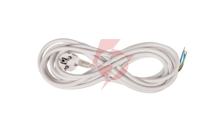 Przewód przyłączeniowy H05VV-F 3x1,5 5m biały S14325