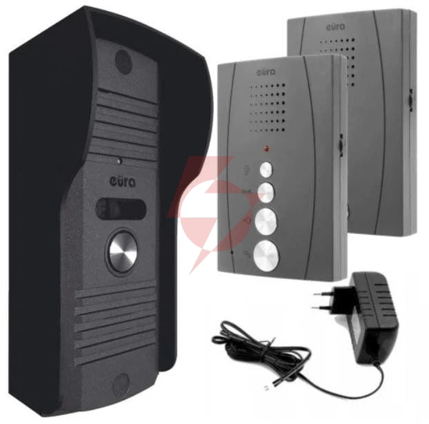 Domofon ''eura'' adp-51a3 ''difesa'' - 1-rodzinny, 2 unifony, interkom, grafit 