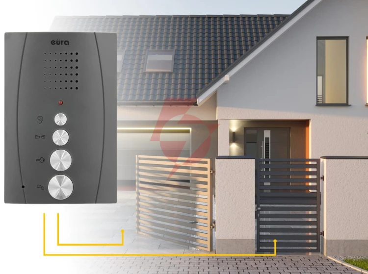 Domofon ''eura'' adp-51a3 ''difesa'' - 1-rodzinny, 2 unifony, interkom, grafit 
