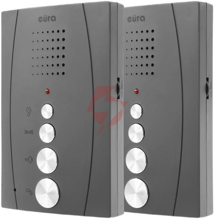 Domofon ''eura'' adp-51a3 ''difesa'' - 1-rodzinny, 2 unifony, interkom, grafit 