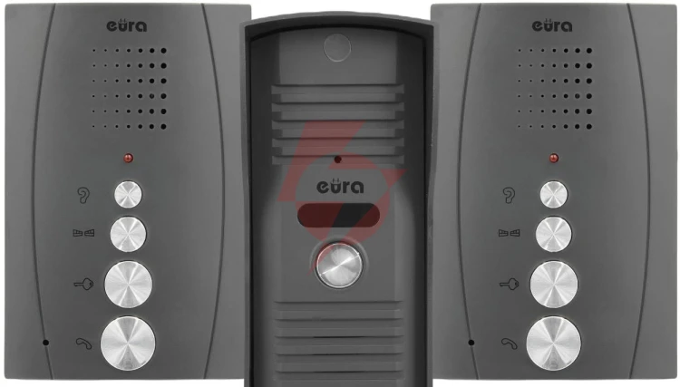 Domofon ''eura'' adp-51a3 ''difesa'' - 1-rodzinny, 2 unifony, interkom, grafit 