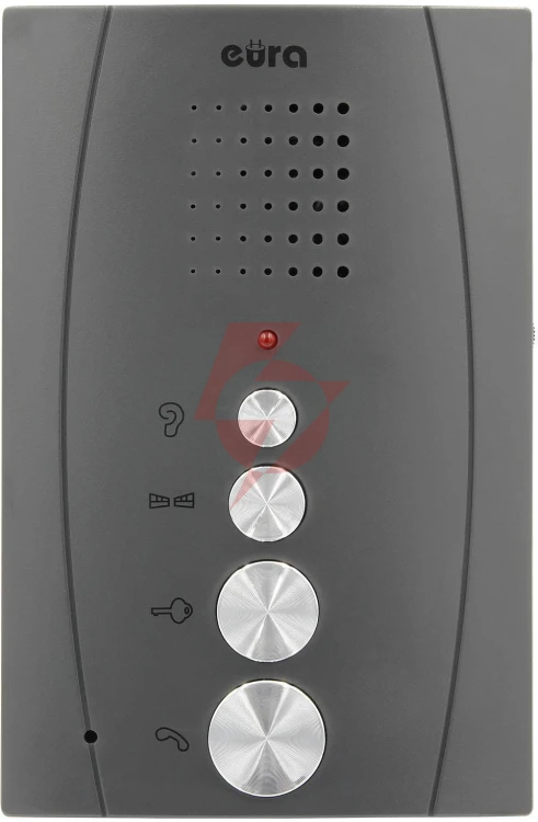 Domofon ''eura'' adp-51a3 ''difesa'' - 1-rodzinny, 2 unifony, interkom, grafit 
