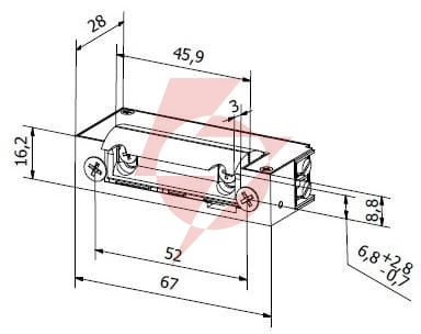 Elektrozaczep przeciwpożarowy hartte xshd12um 12v ac/dc standard z monitoringiem