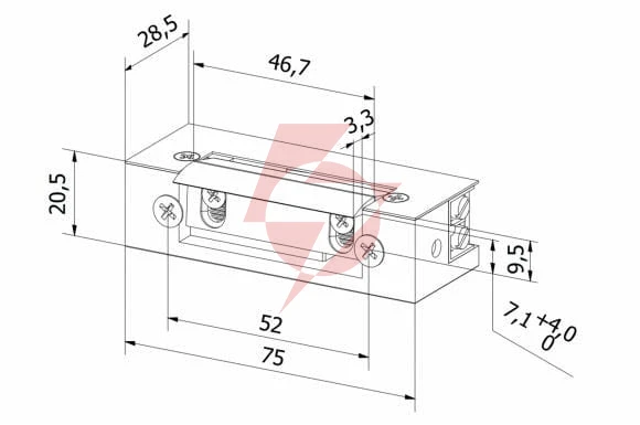 Elektrozaczep przeciwpożarowy hartte shd12u 12v ac/dc standard