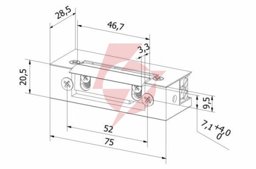Elektrozaczep przeciwpożarowy hartte shd12rm 12v dc rewersyjny z monitoringiem