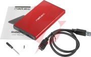 Zewnętrzna obudowa dysku natec rhino go sata 2.5cala usb 3.0 czerwony